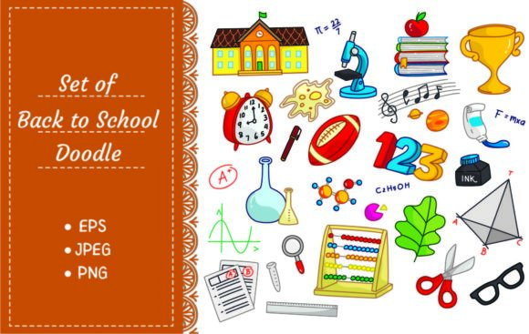 Back to School Doodle Elements for Creative Designers