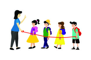 Illustration of School Children on Leash: A Practical Review of the Back-to-School Design Asset