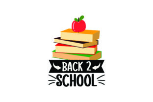 Stack of Books with Apple on Top: A Classic Back-to-School Design